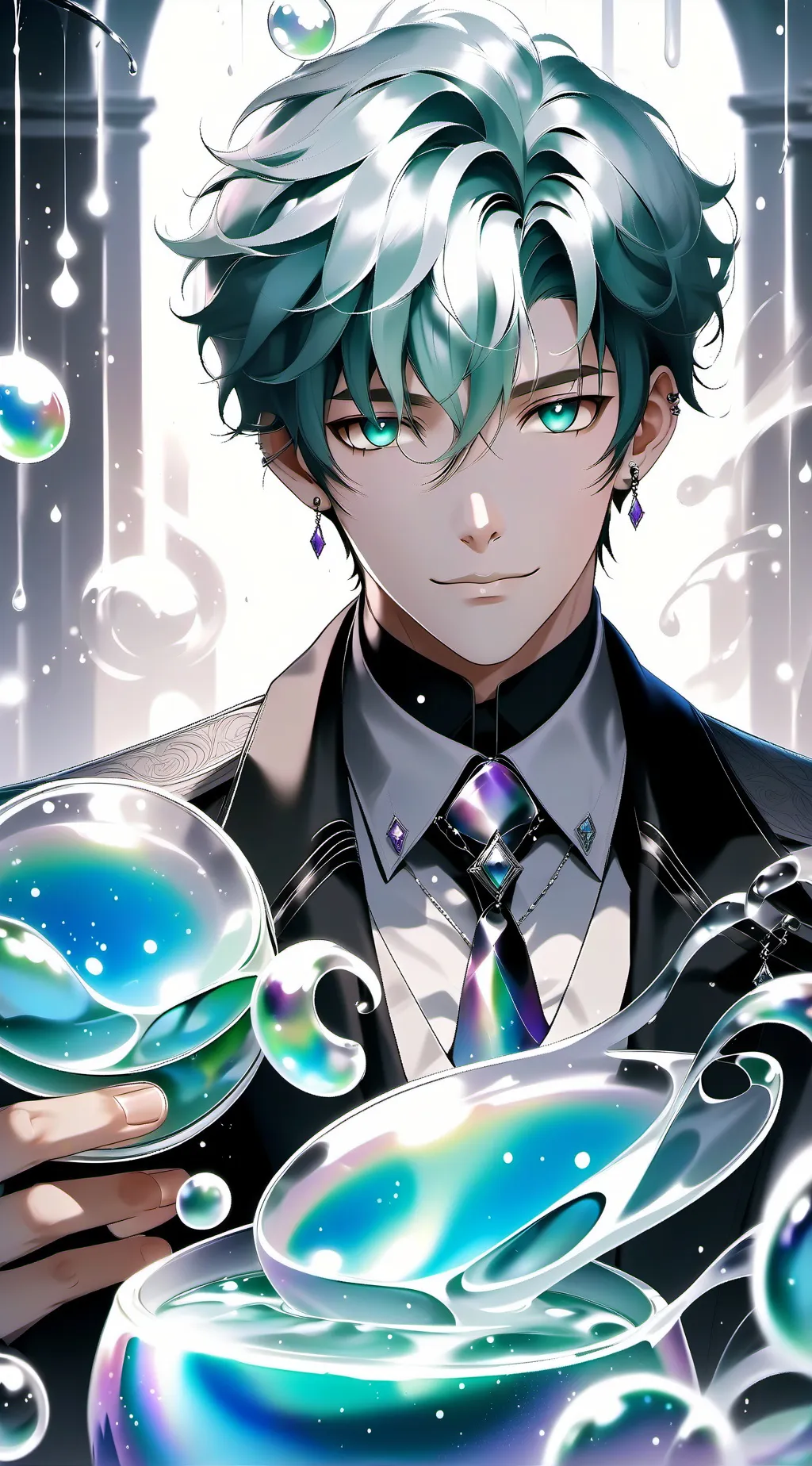 ai character: water guardian  background