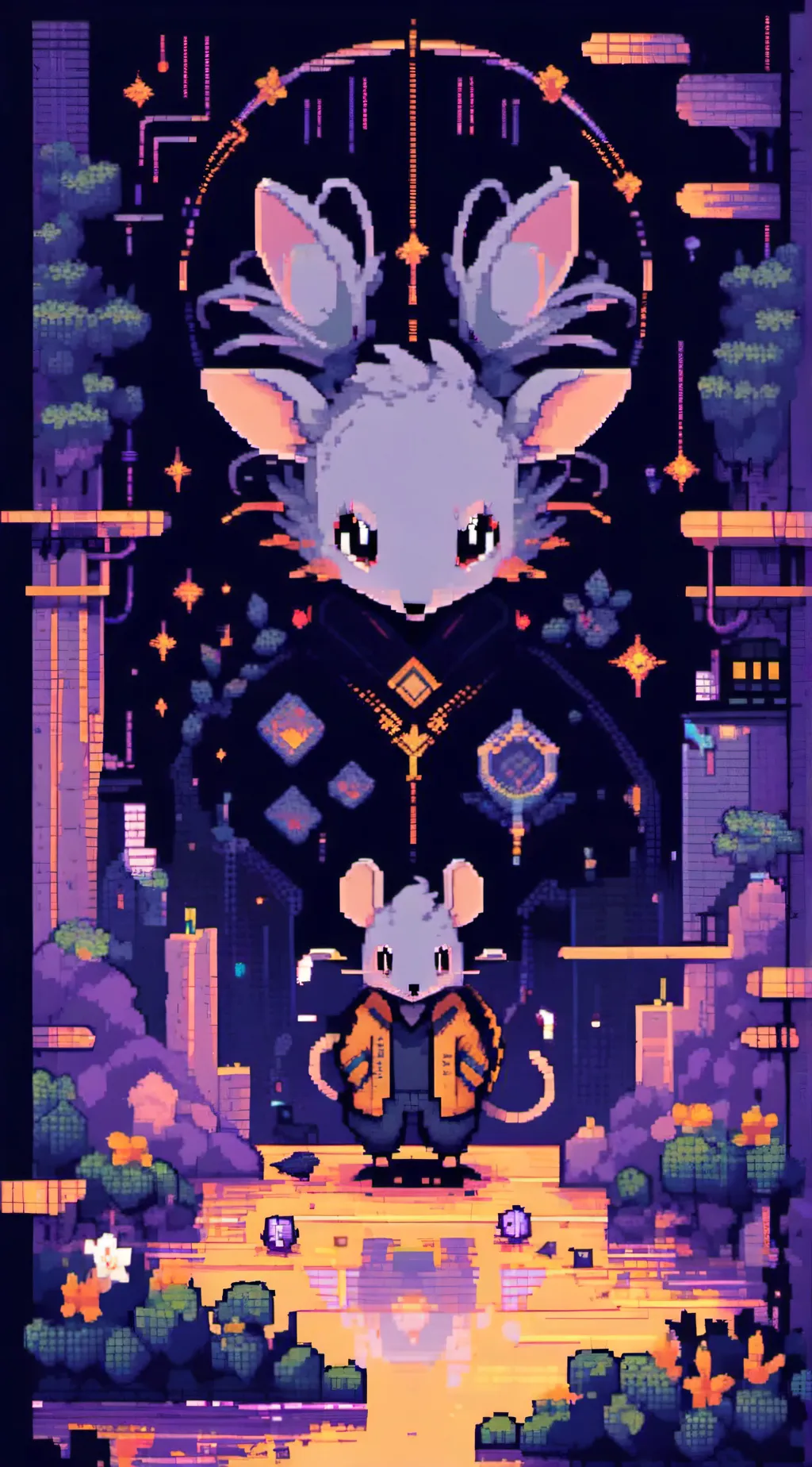 ai character: roasting rat background