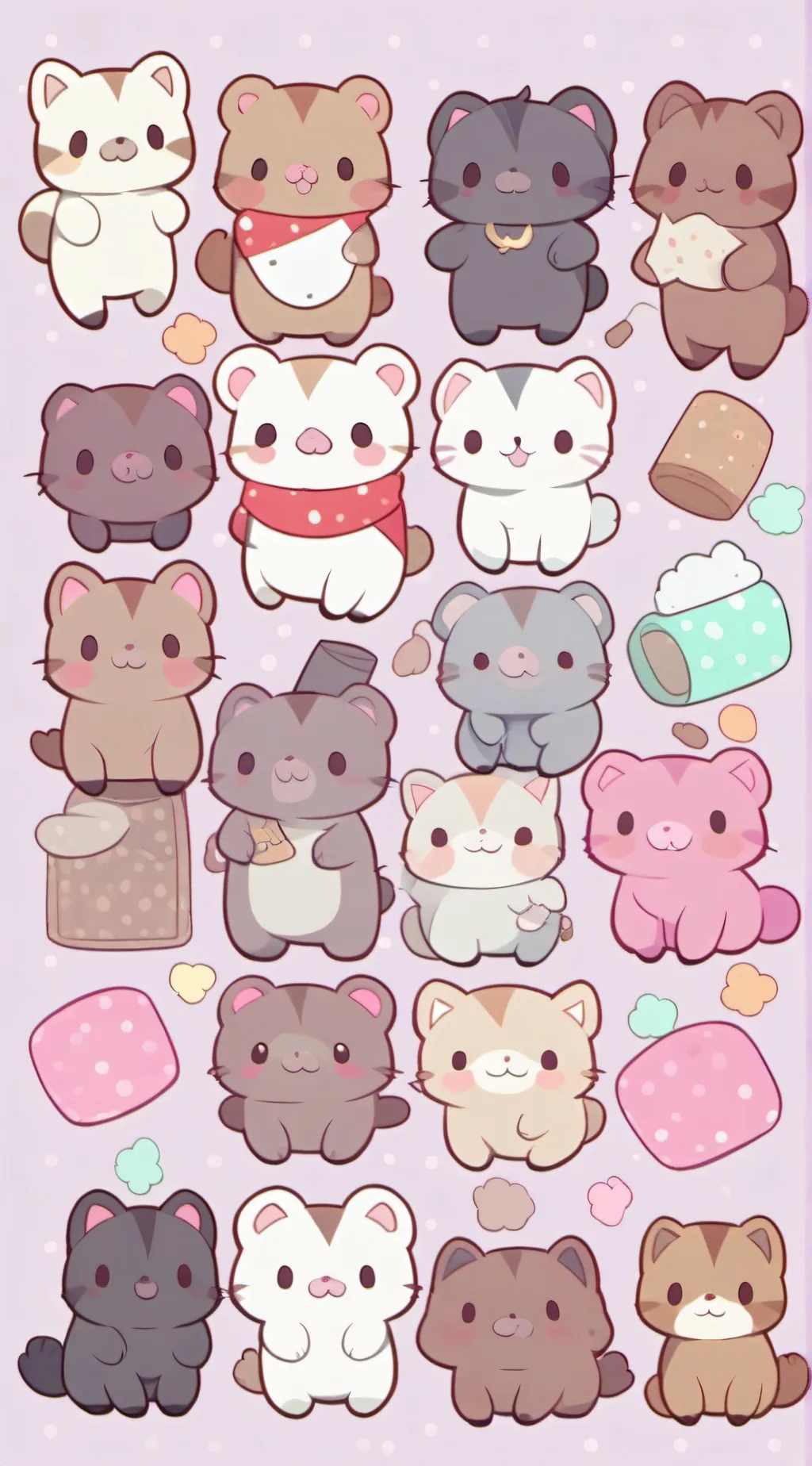 ai character: Smiling critters background