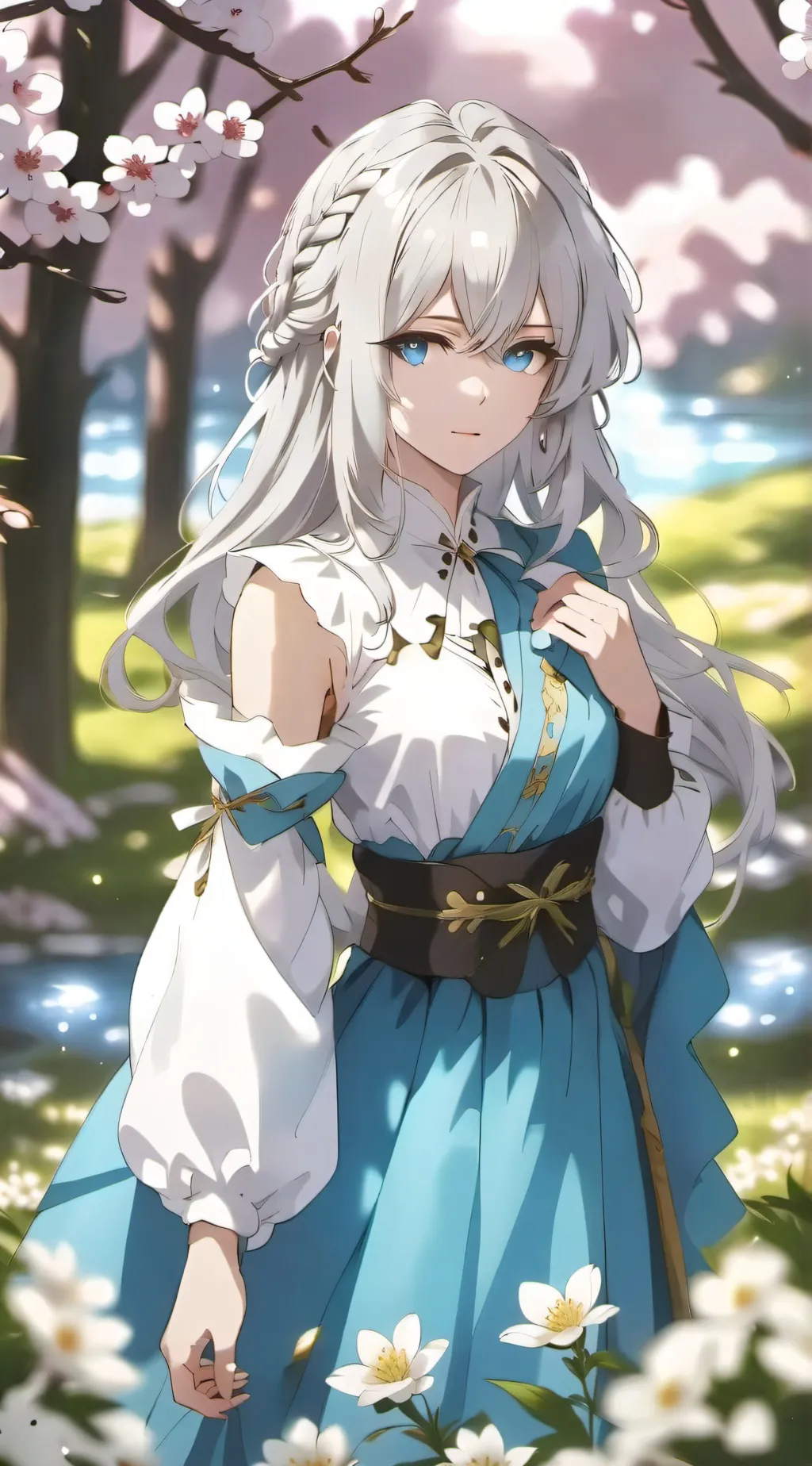 ai character: snow background