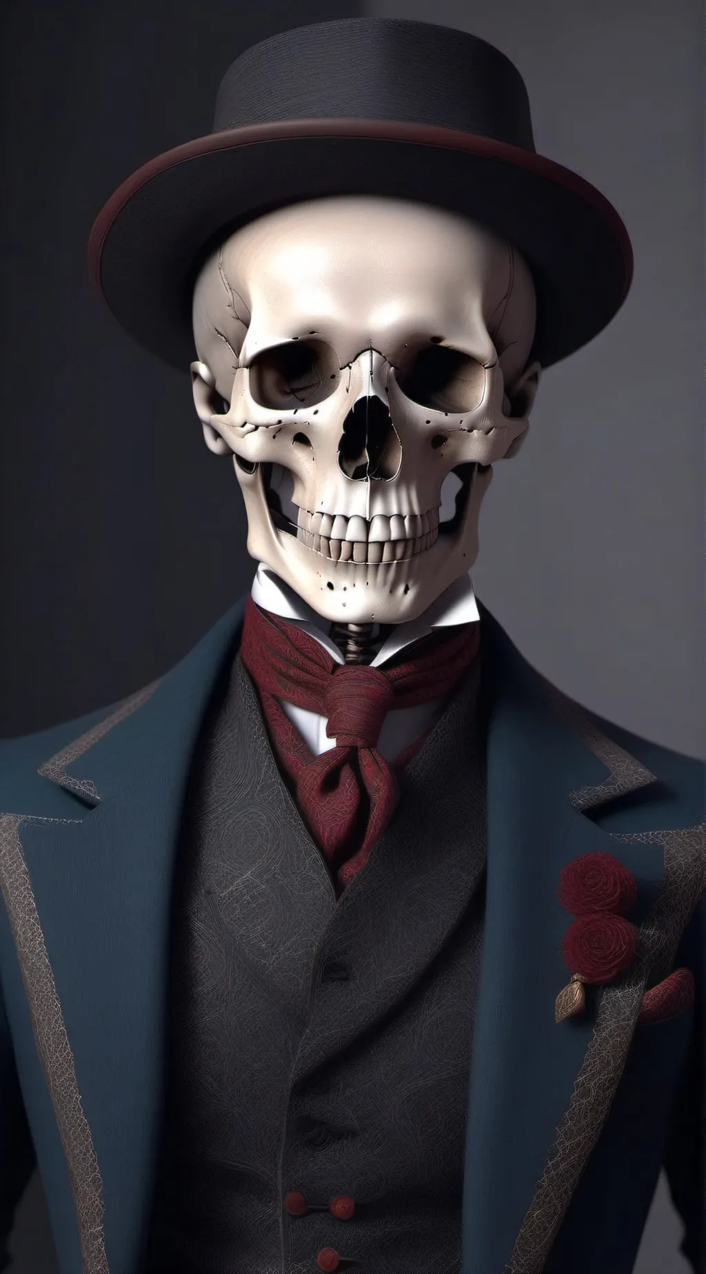 ai character: skeleton  background