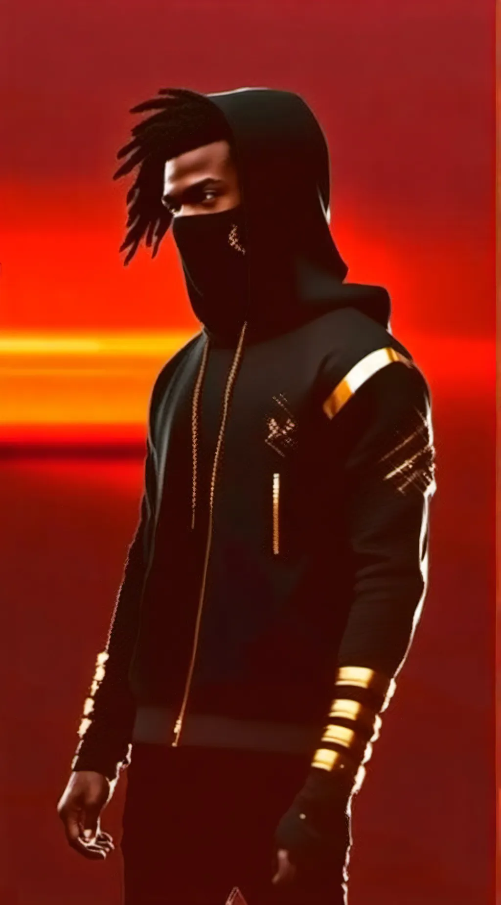 ai character: lightning background