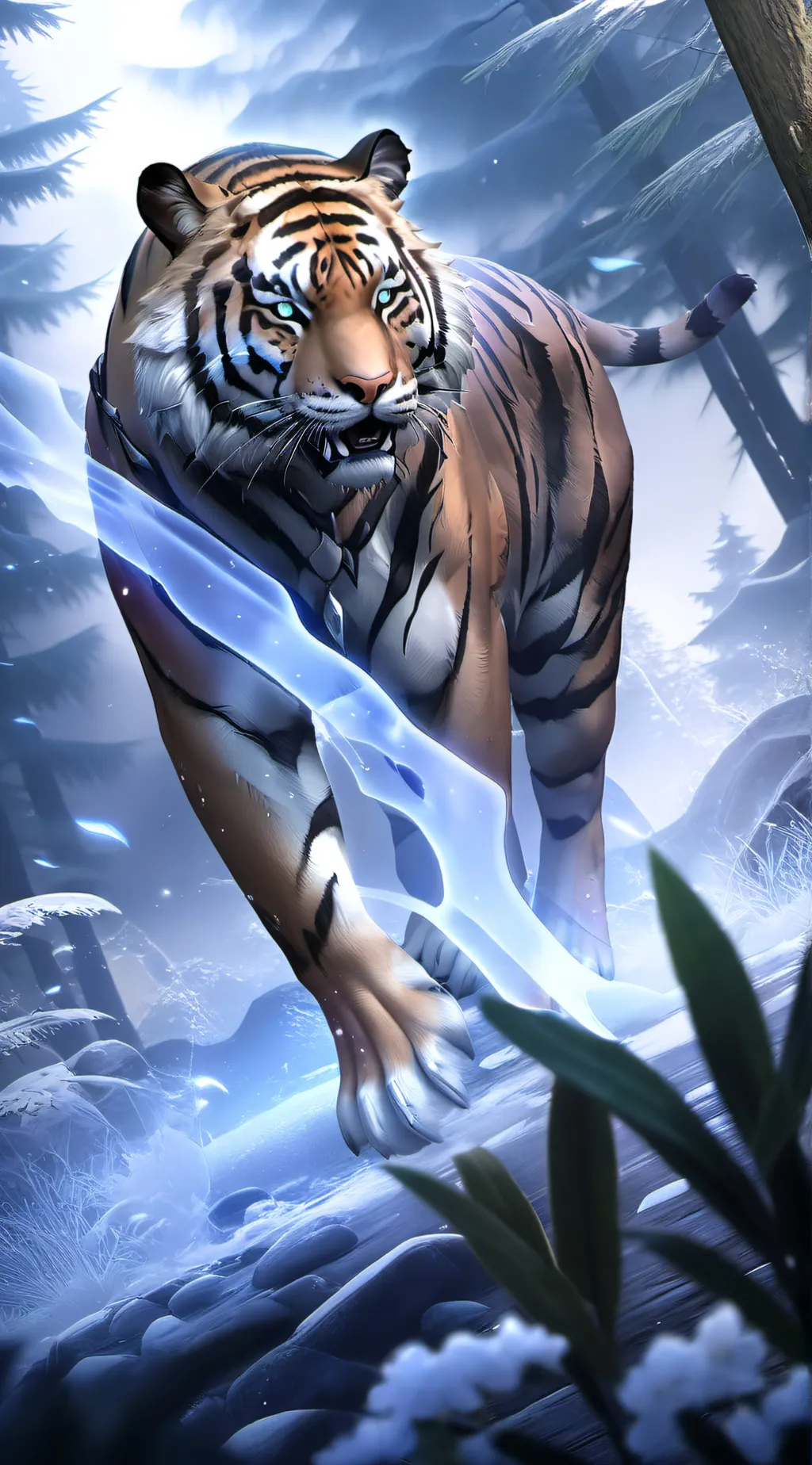 ai character: Tiger fangs  background