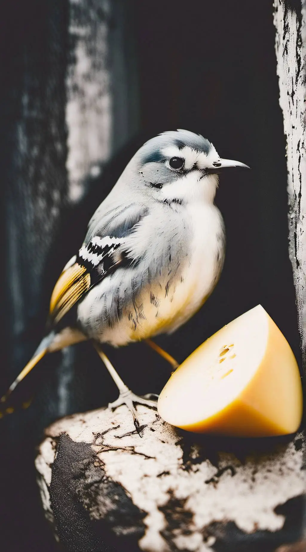 ai character: cheese bird background