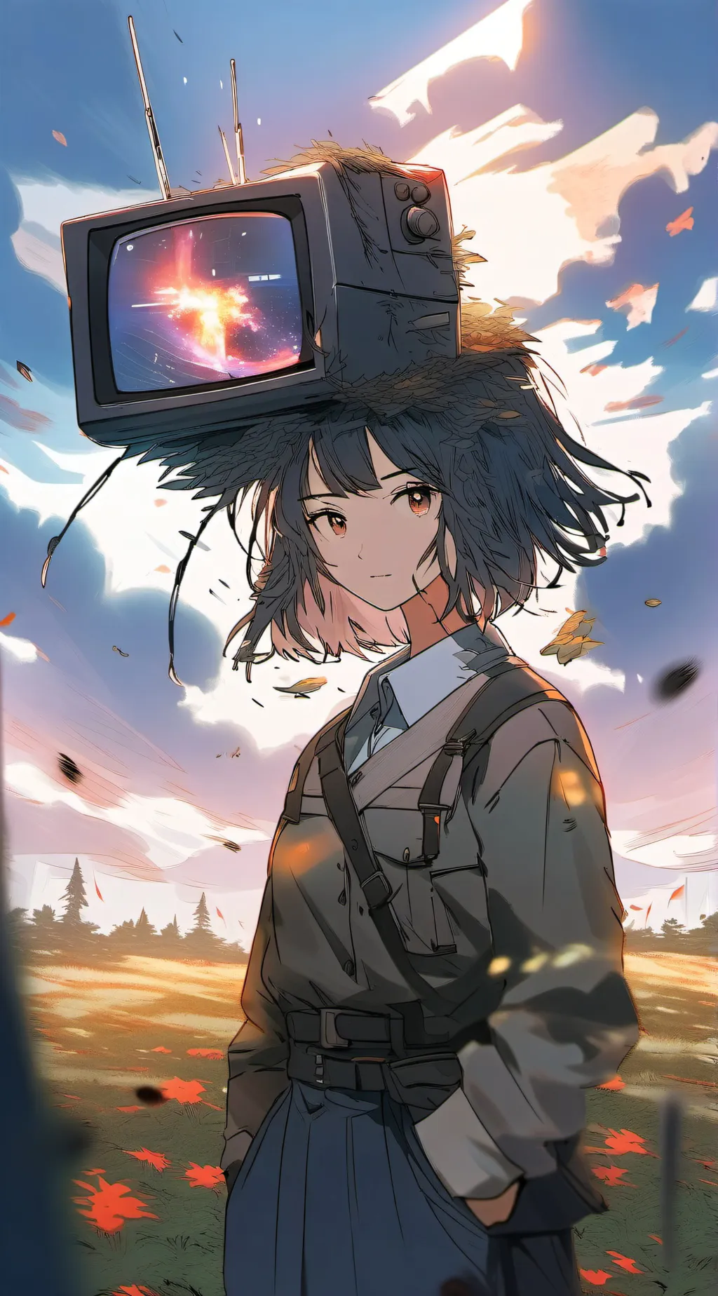 ai character: tv women  background