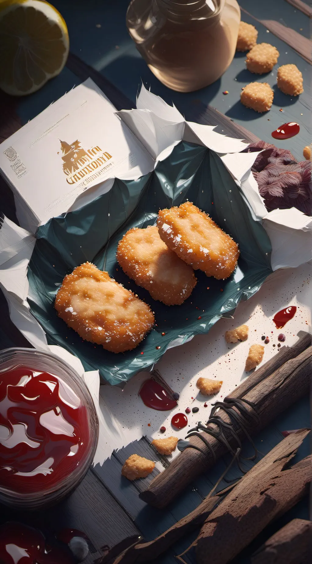 ai character: Chicken nugget mha background