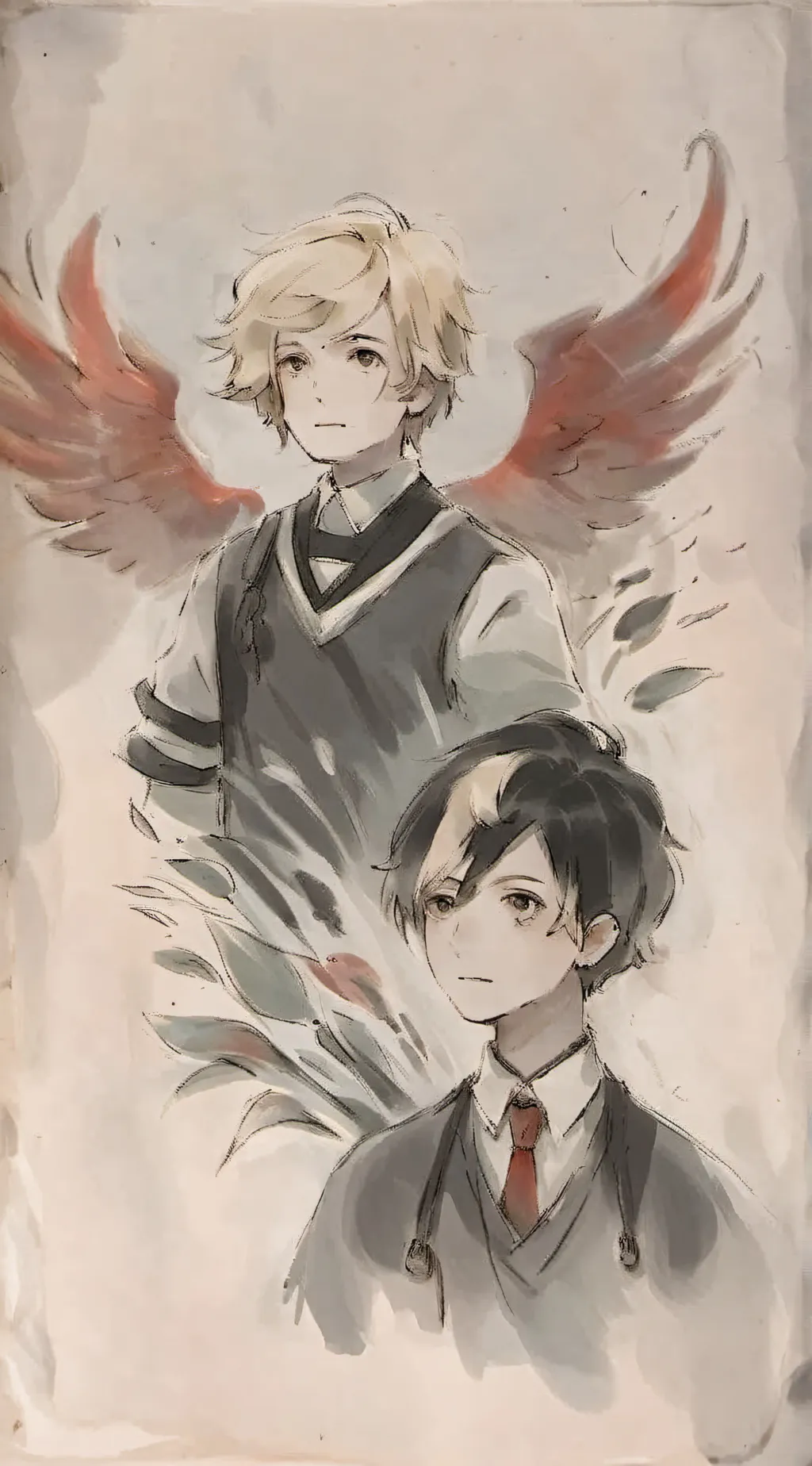 ai character: aizawa and Hawks  background