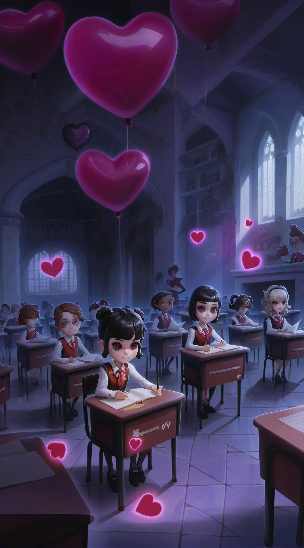 ai character: 1a valentines day background