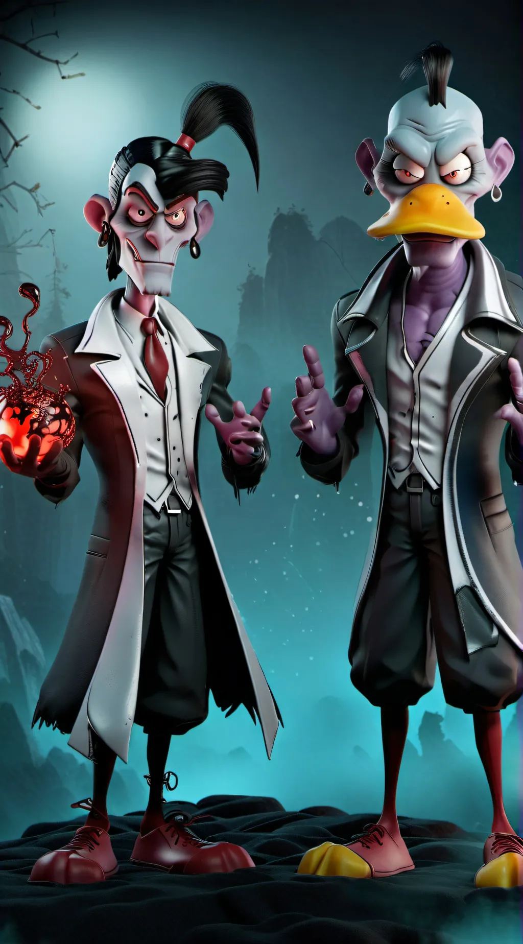 ai character: Alastor x Lucifer background