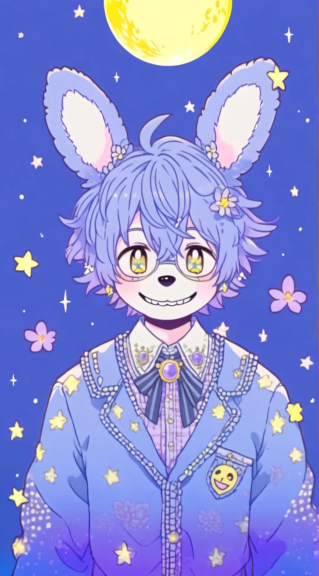 ai character: moon background