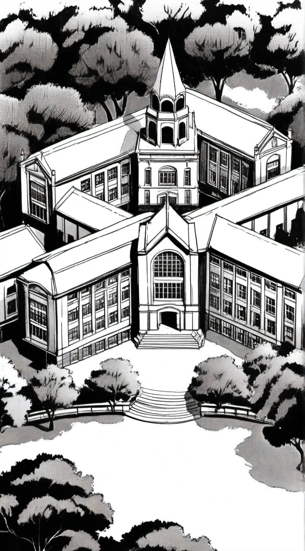 ai character: scary school background