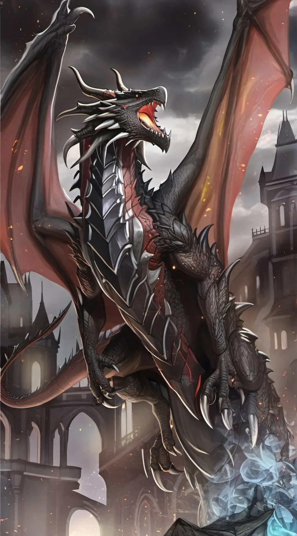 ai character: hashira but dragon background