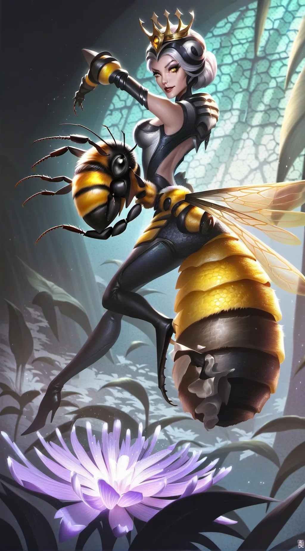 ai character: Bee queen background