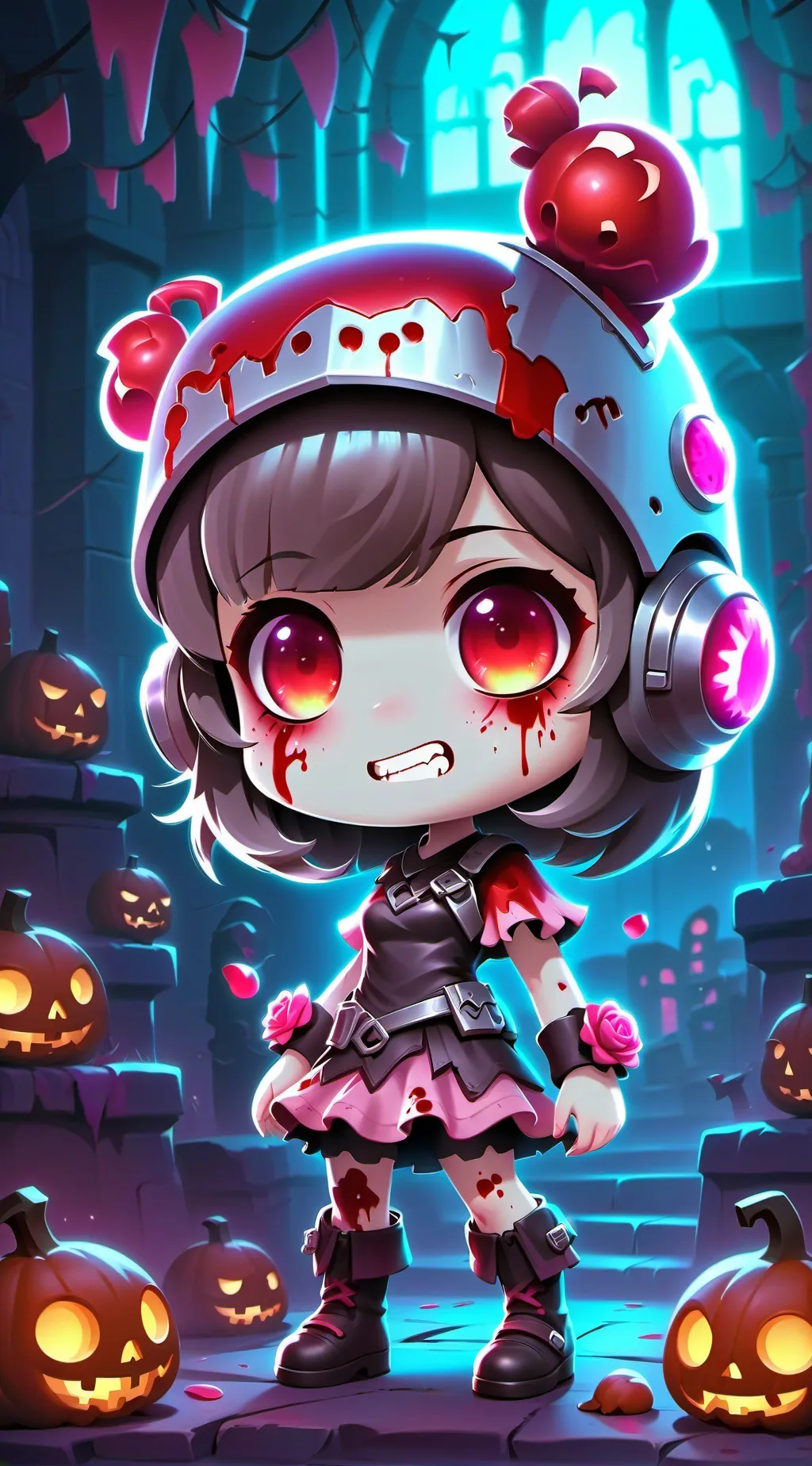 ai character: a lil zombie bff background