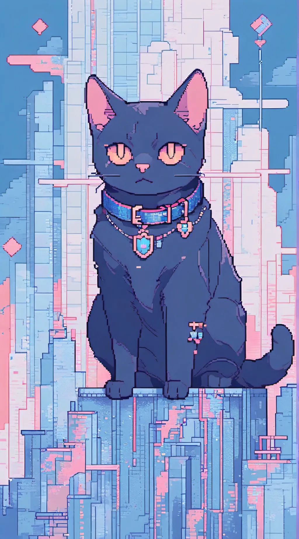 ai character: Black cat background