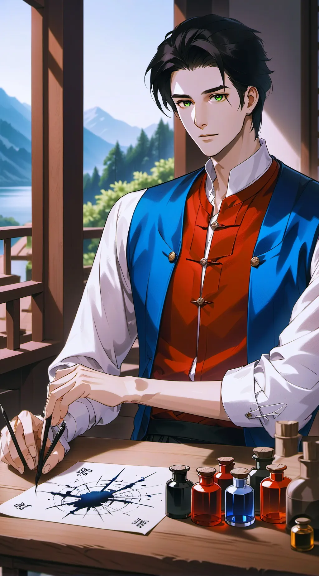 ai character: Ren  background