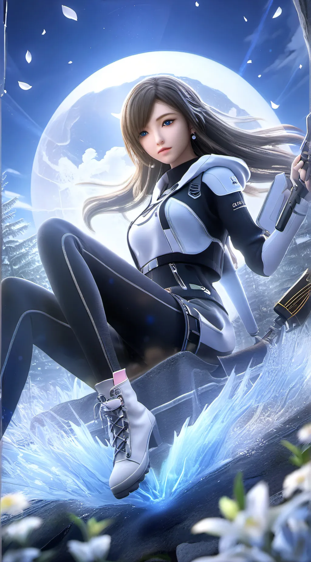 ai character: The ice girl background