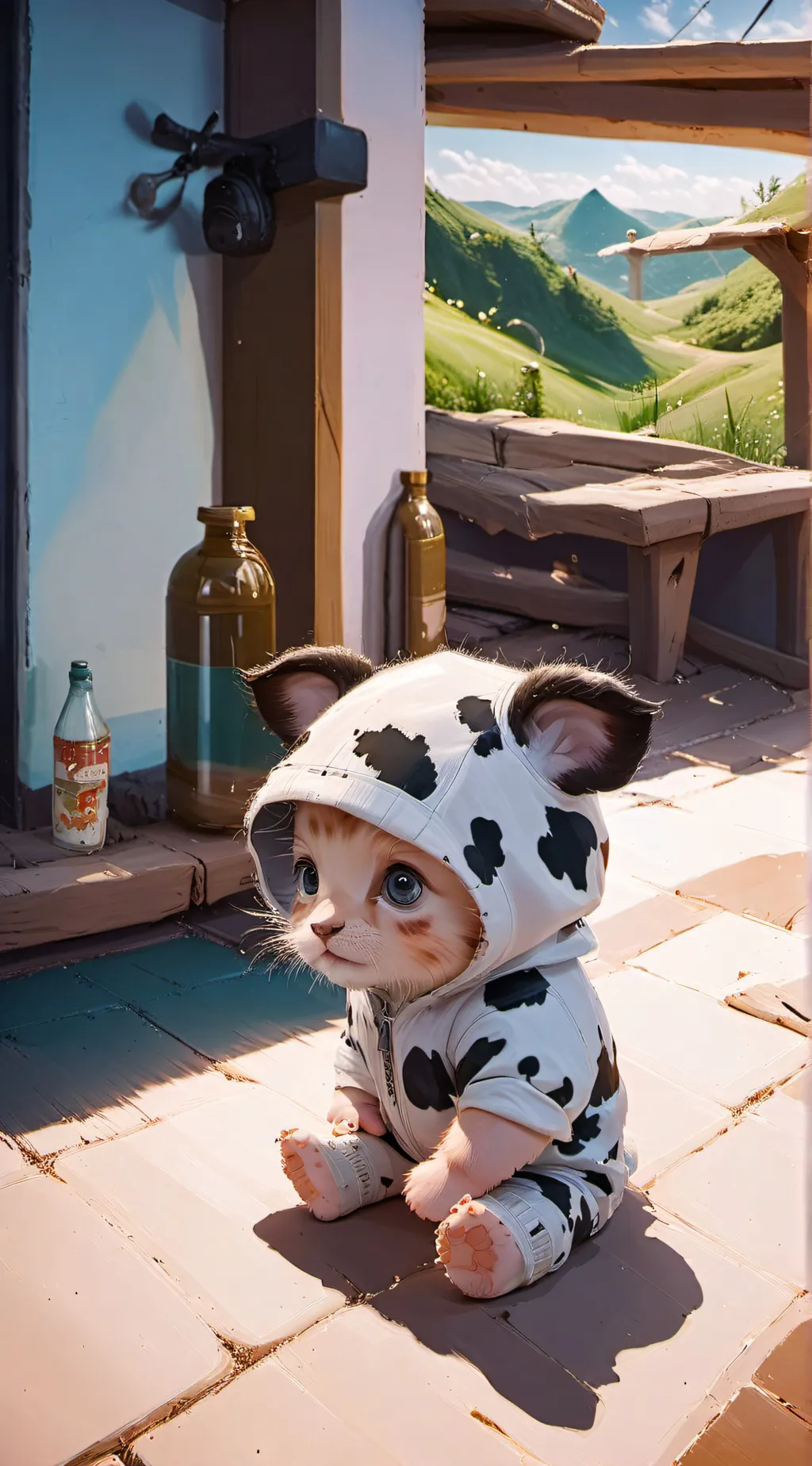 ai character: 🐮 moo background