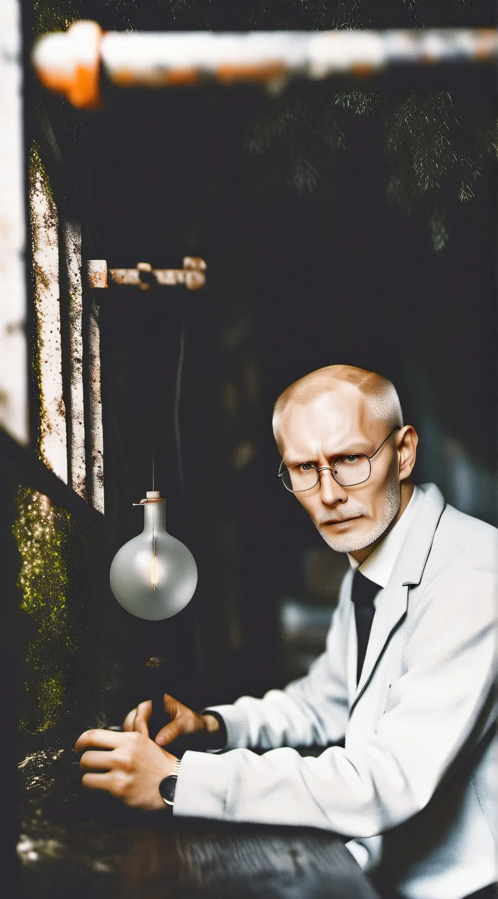 ai character: secluded facility background