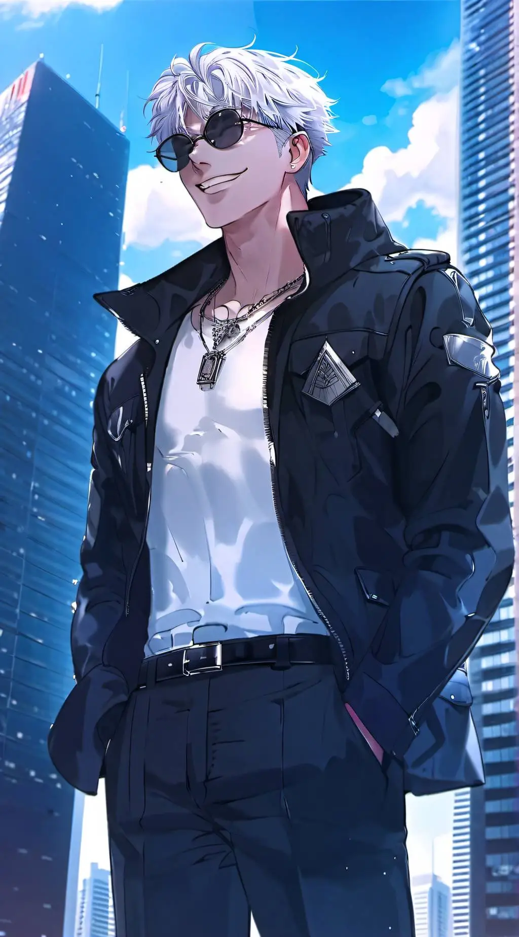 ai character: Super senior Gojo background