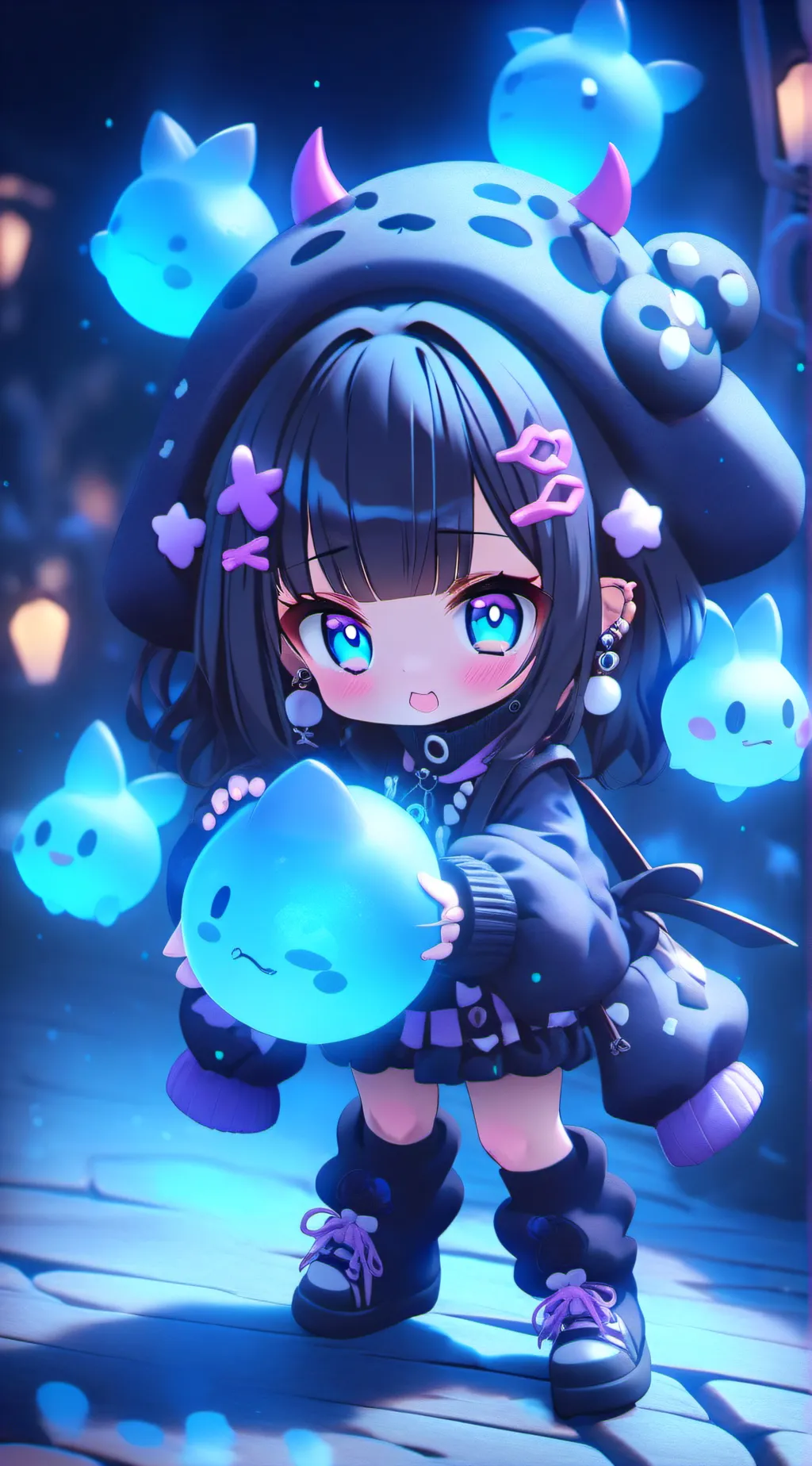ai character: Kuromi background