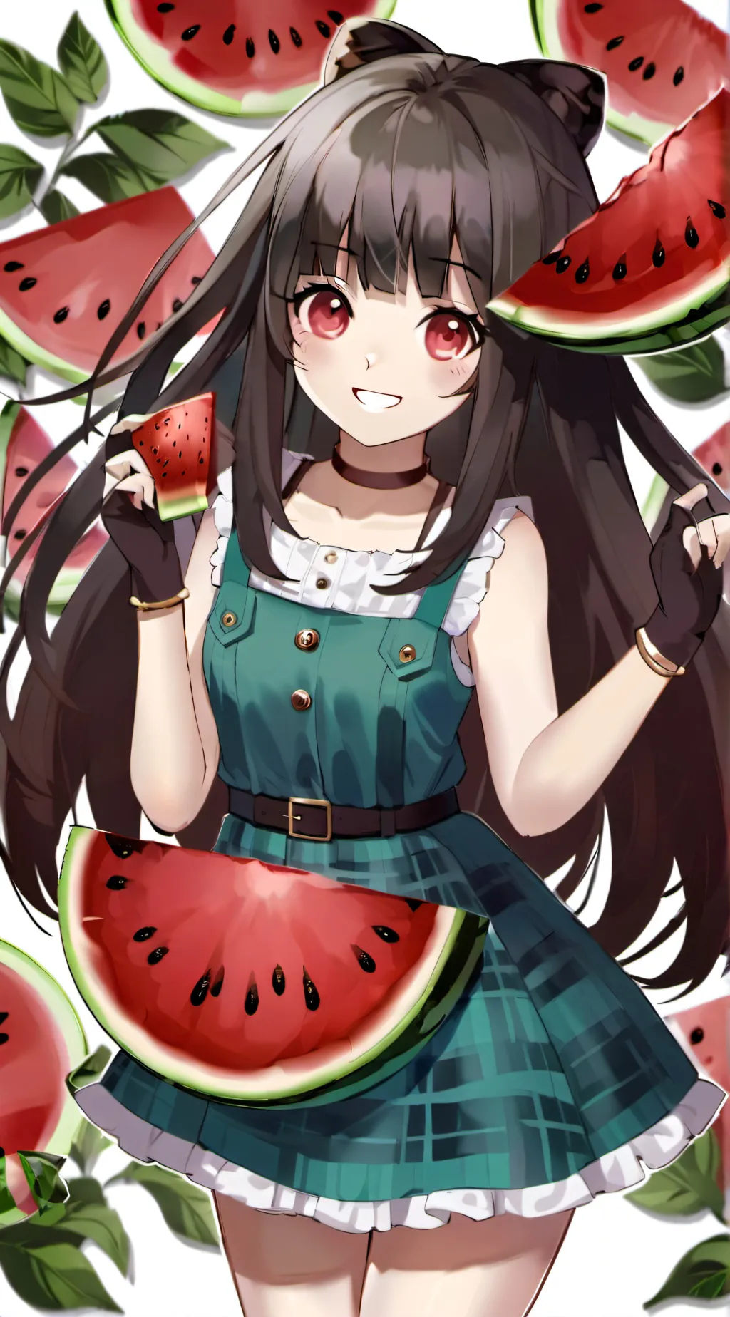 ai character: Watermelon girl background