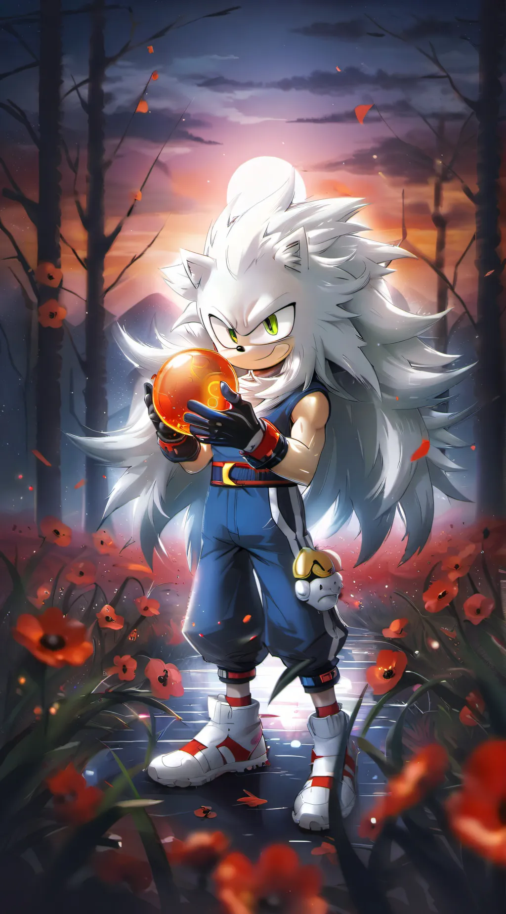 ai character: Silver background