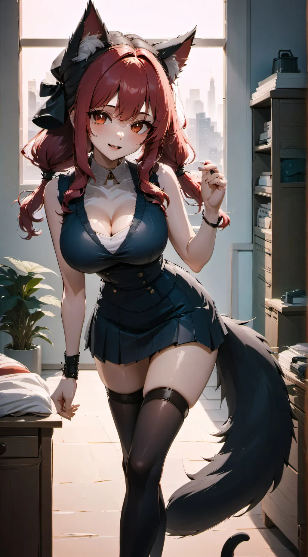 ai character: Flame background