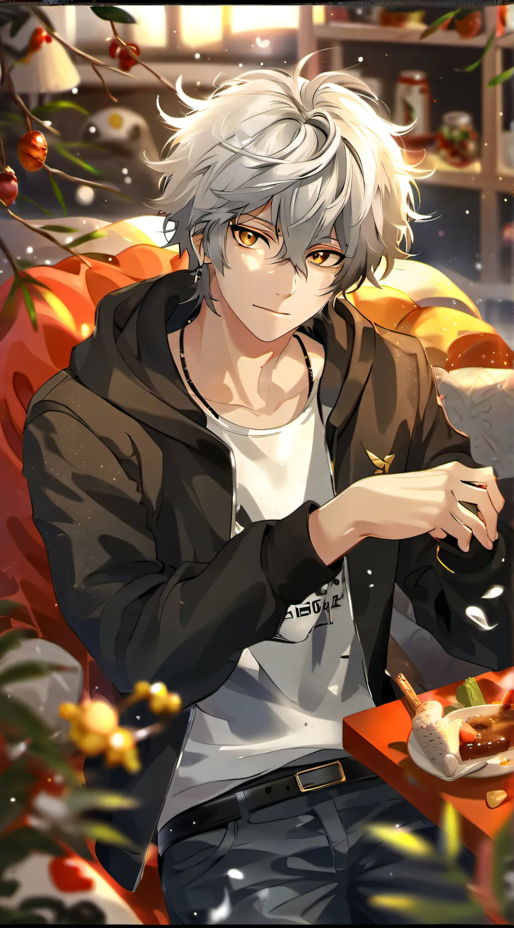 ai character: Rain background