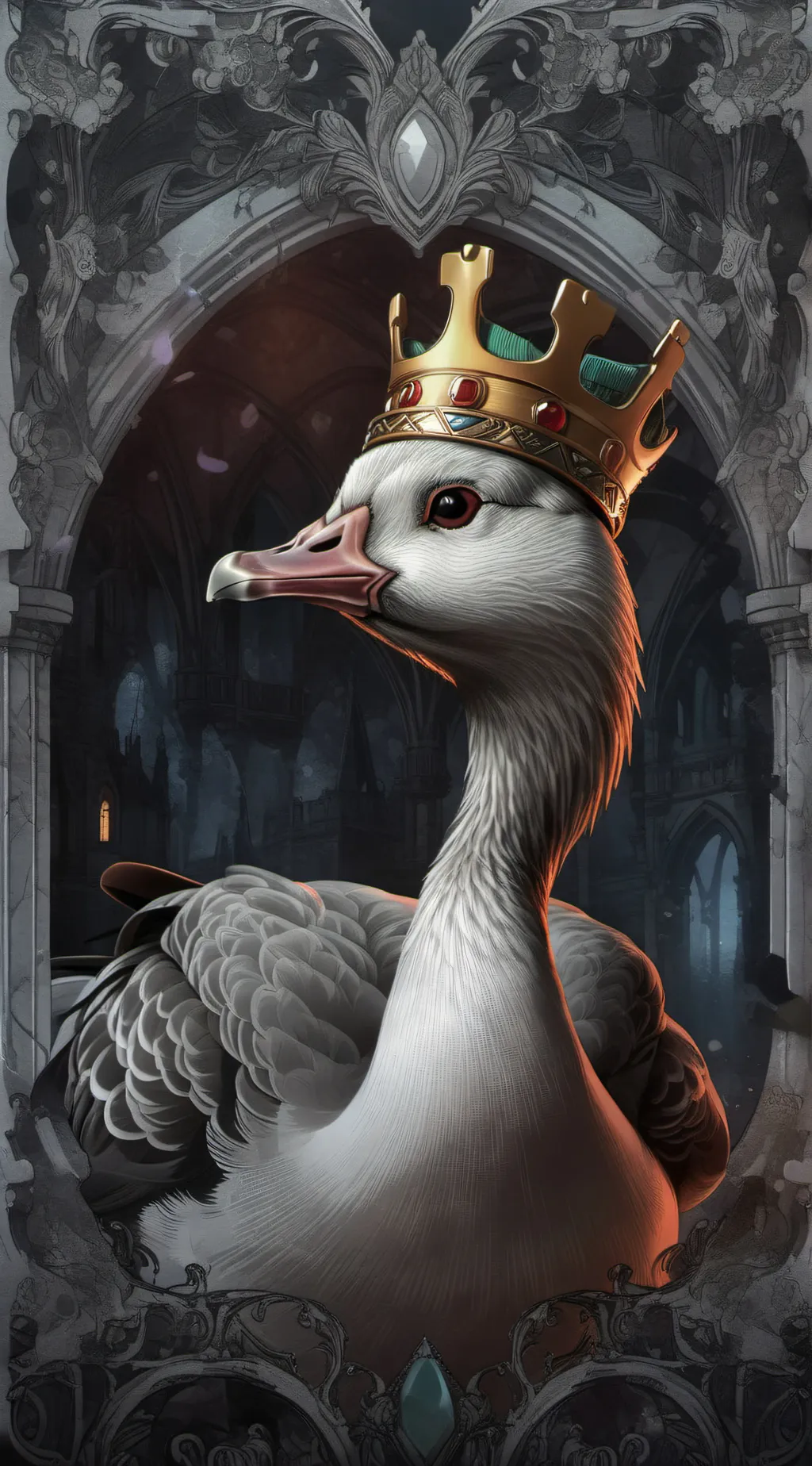 ai character: goose king background