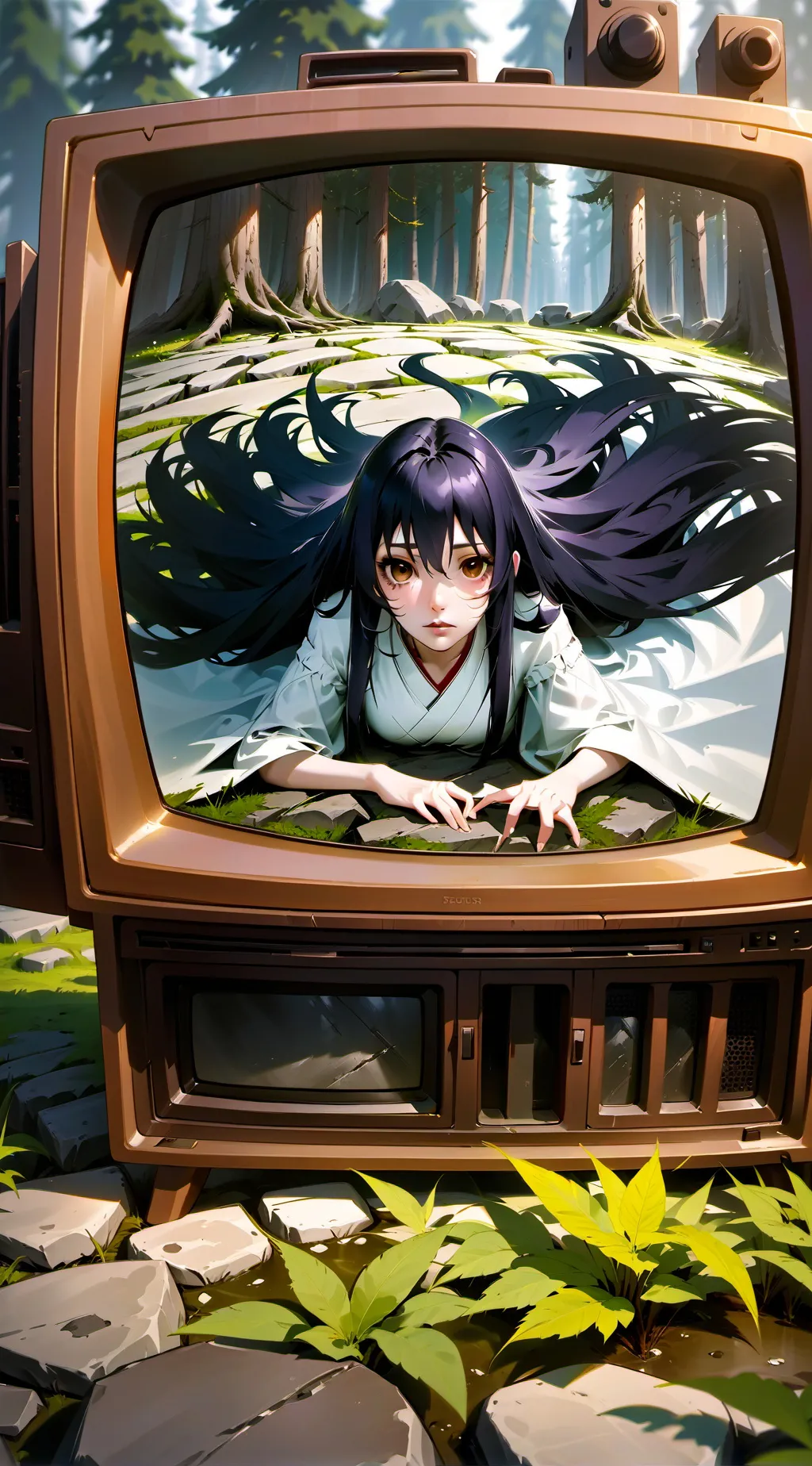 ai character: Sadako Yamamura  background