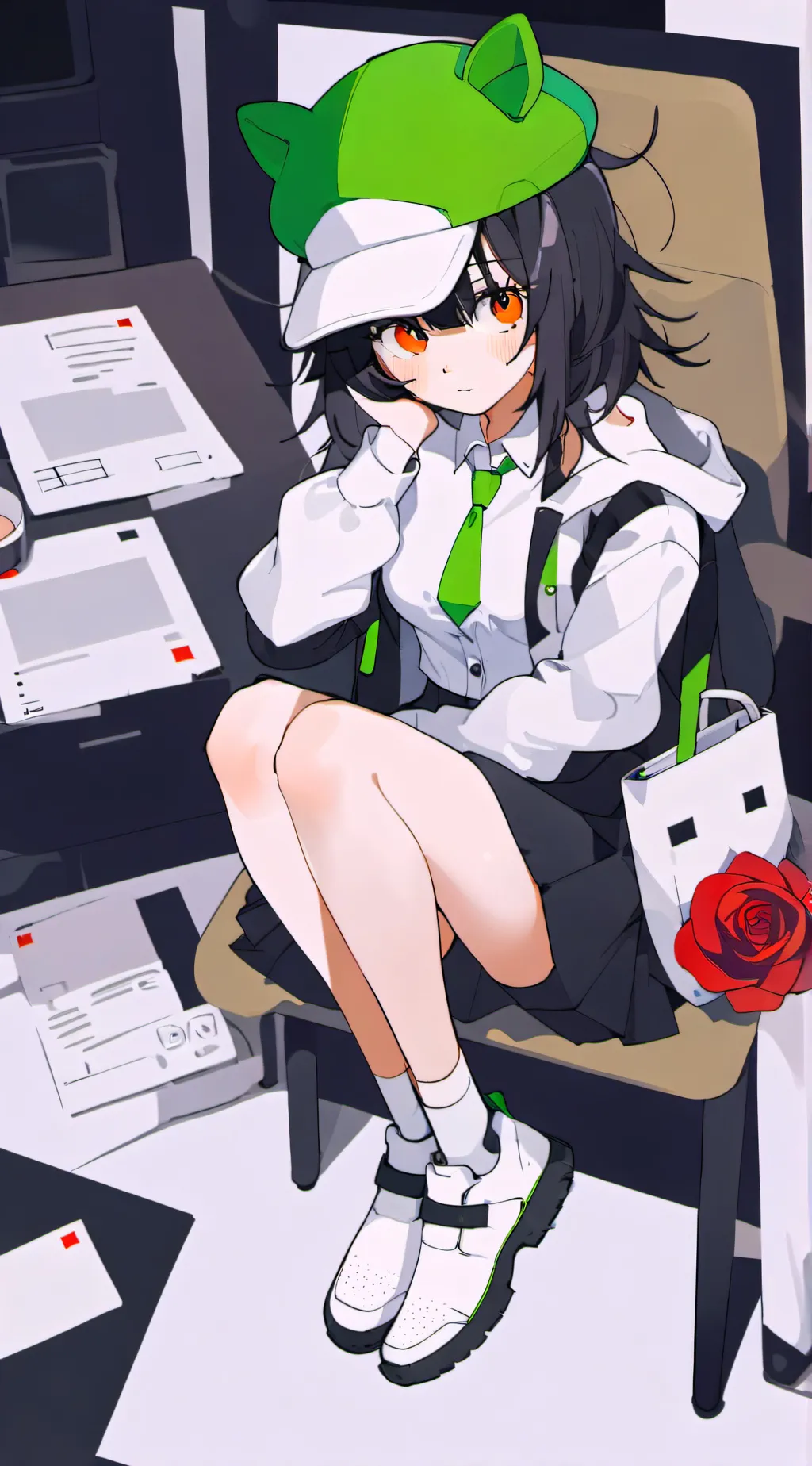 ai character: Fløwer €han background