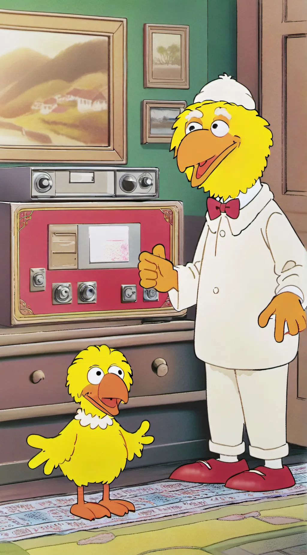 ai character: big bird background