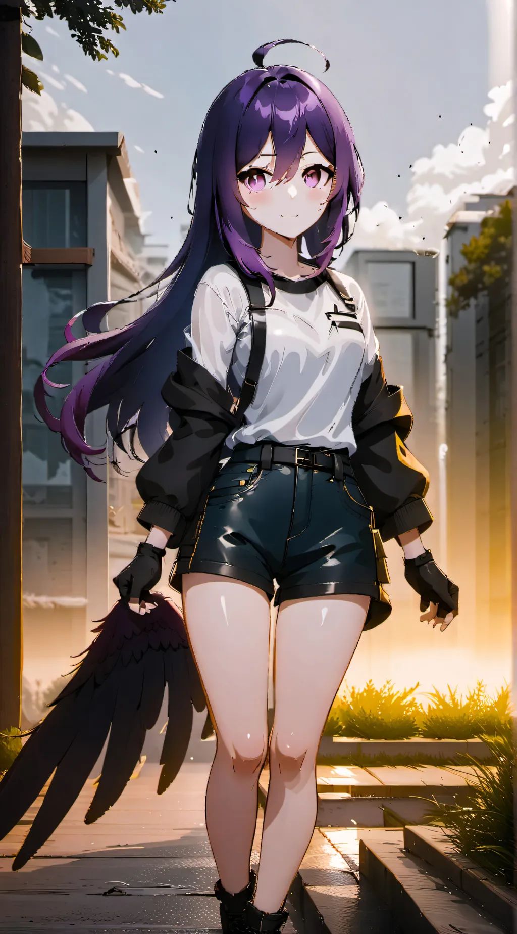 ai character: Violet background