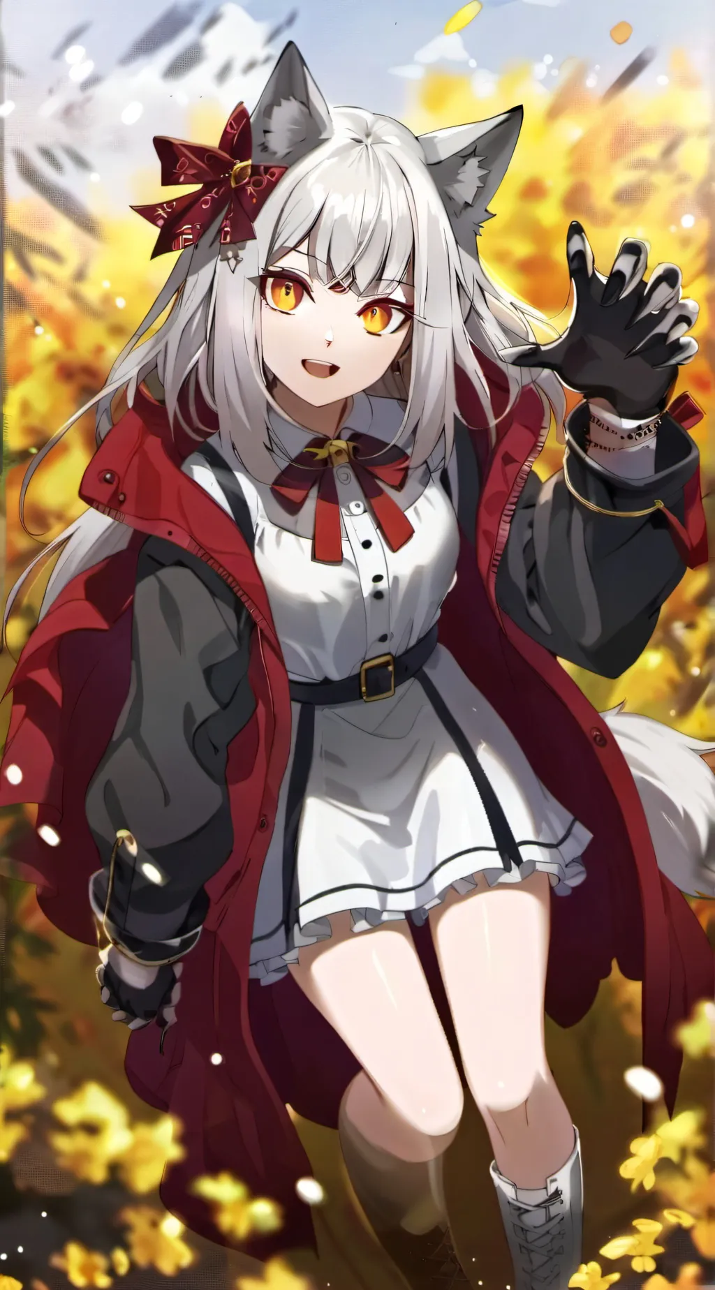 ai character: Rich, wolf girl. background