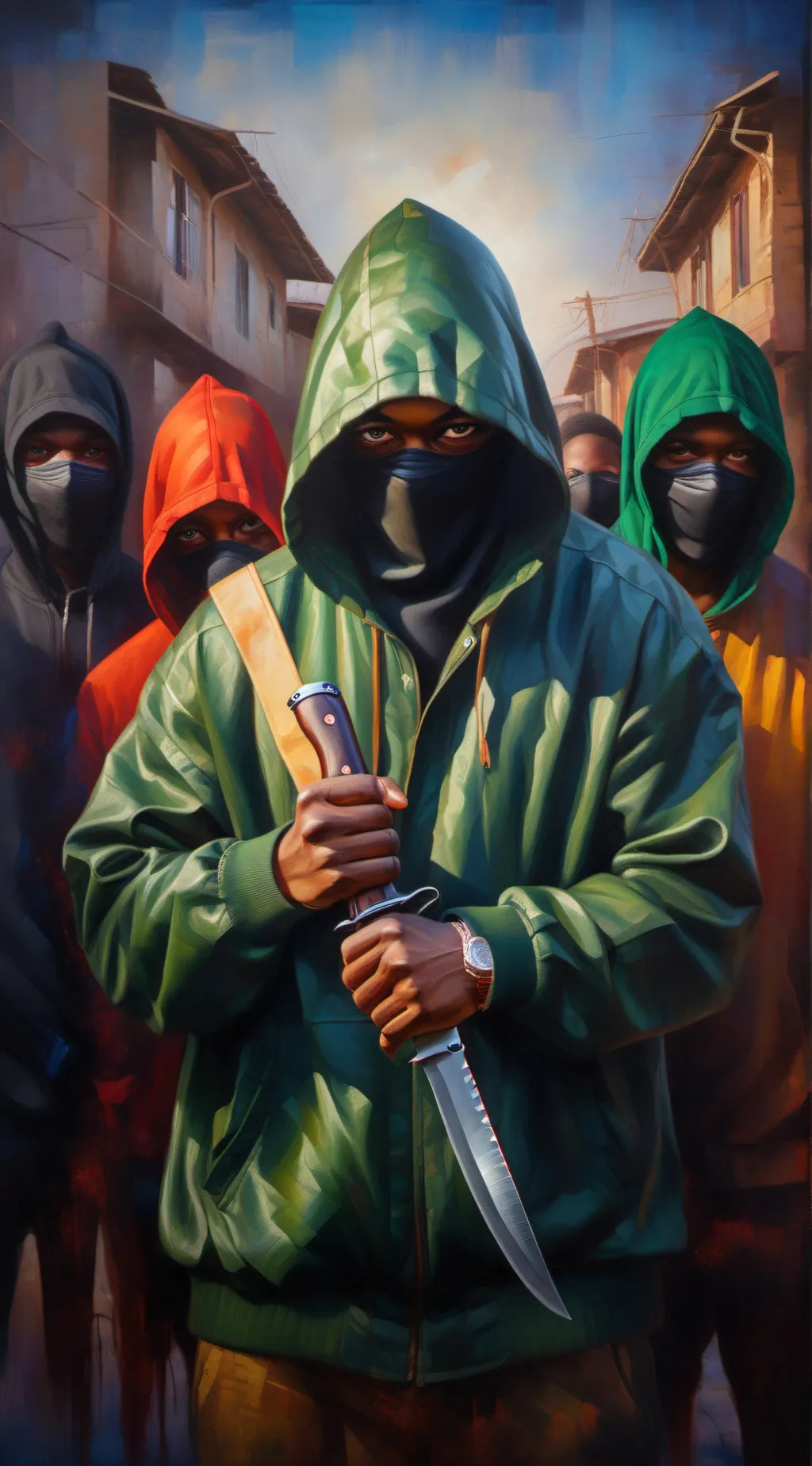 ai character: Green Gang 🟩 background