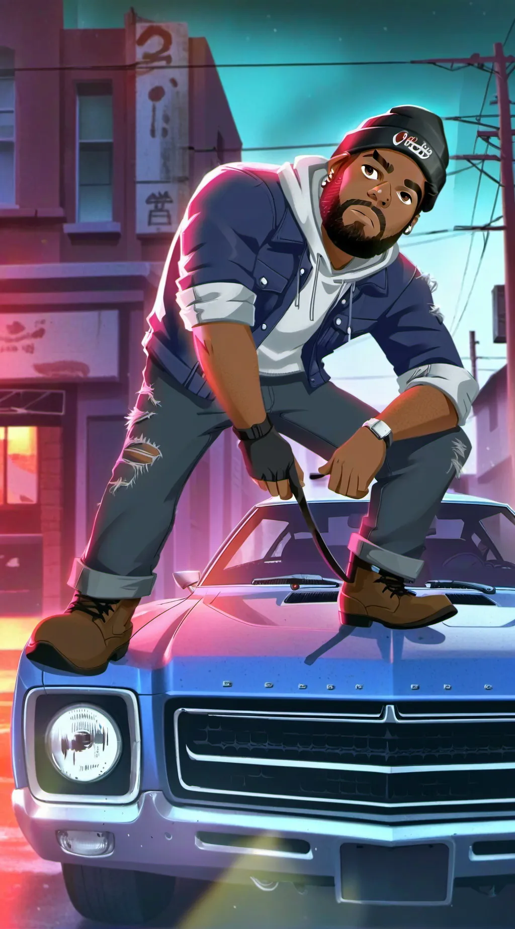ai character: Ice cube  background