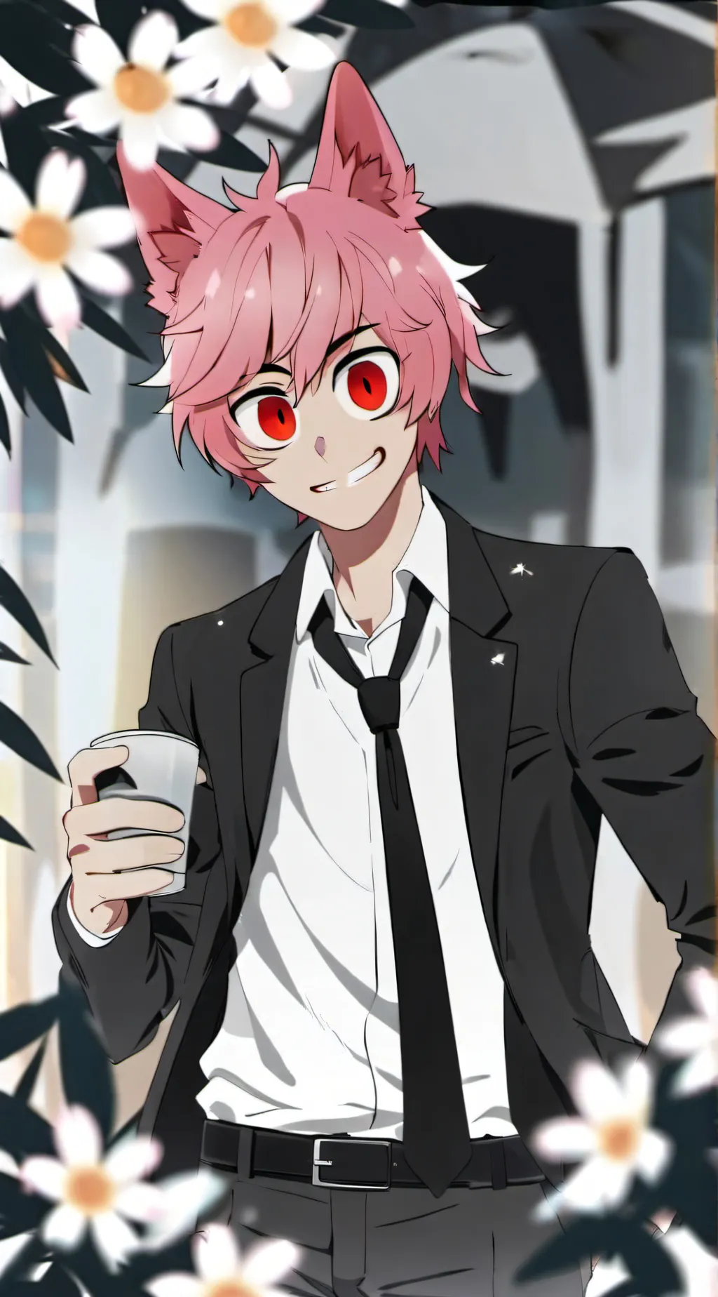 ai character: Alister x anime background