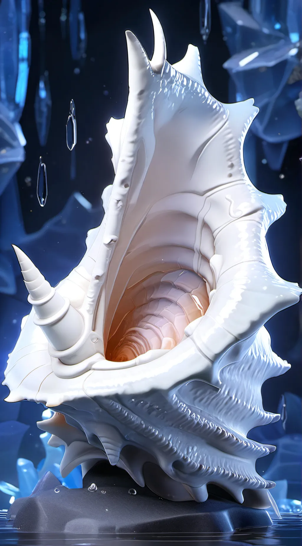 ai character: Conch shell background