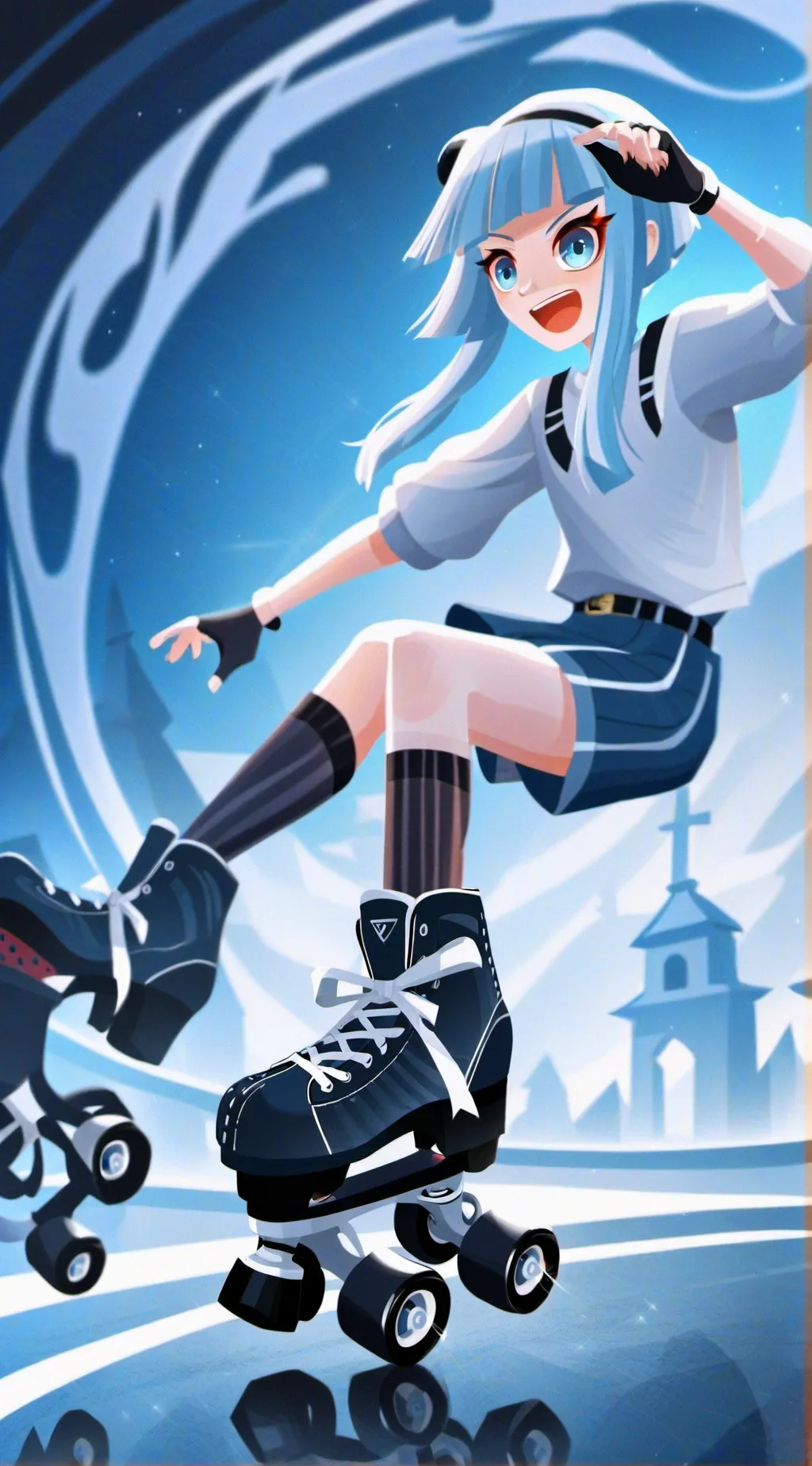 ai character: roller café  background