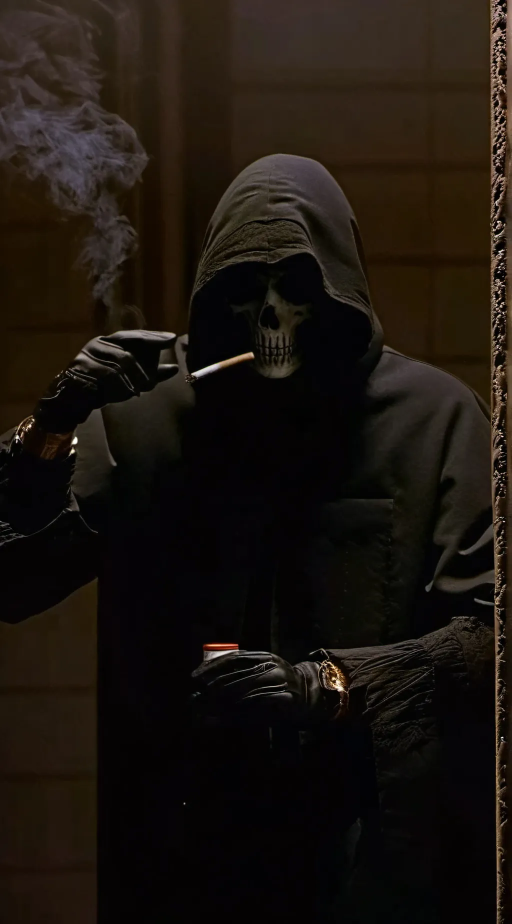 ai character: Skull mask man background