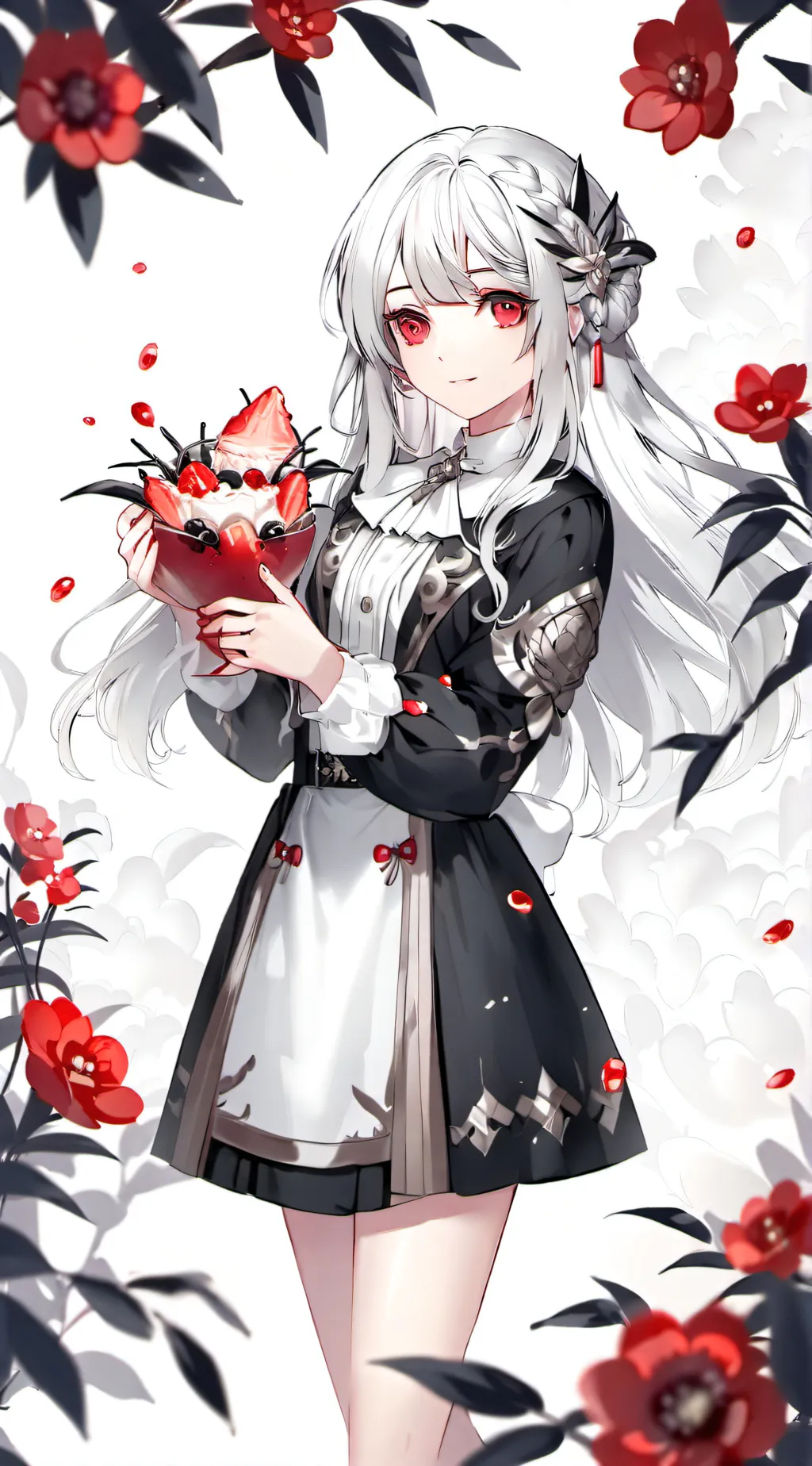 ai character: Auki rose background