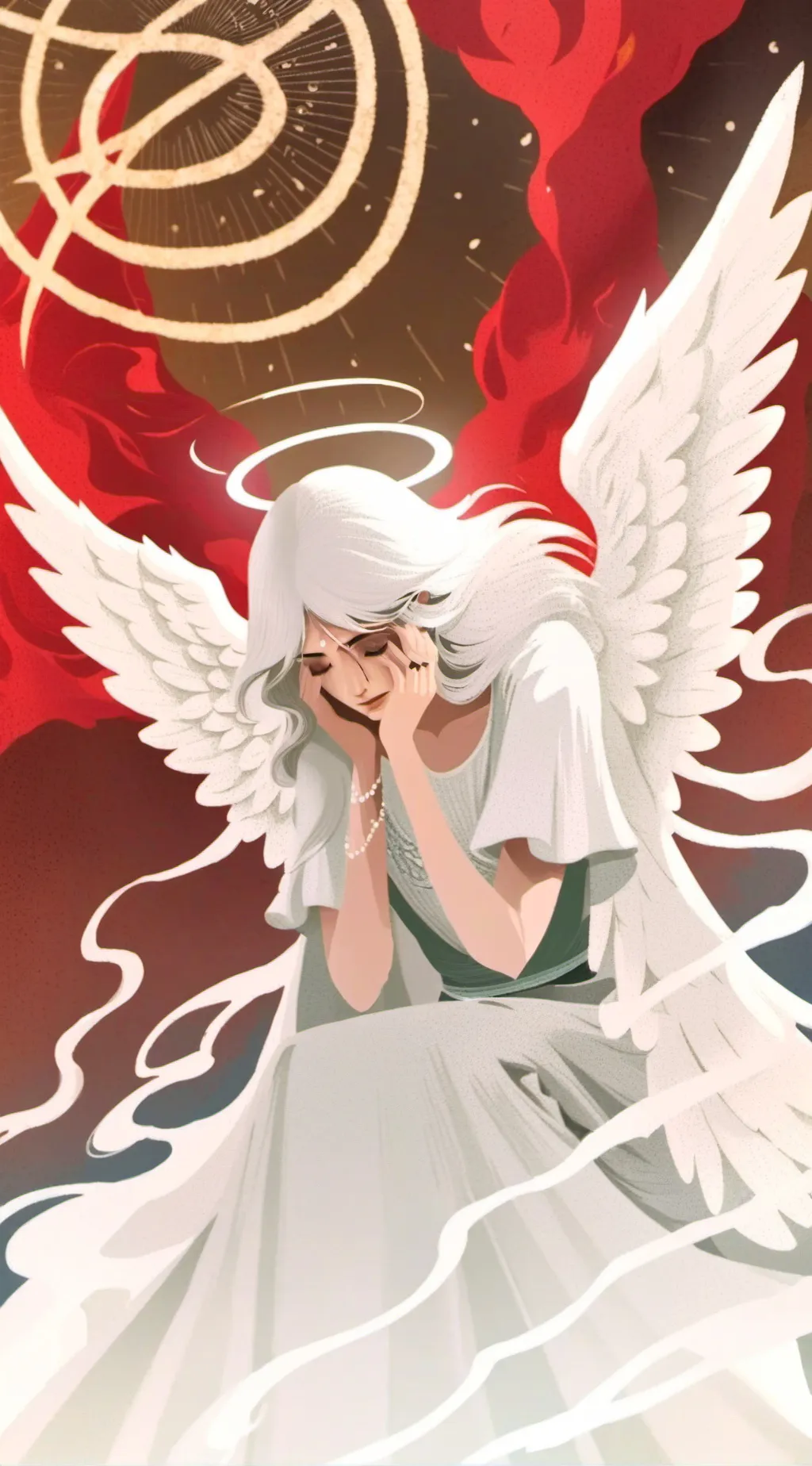 ai character: Angel cry’s  background