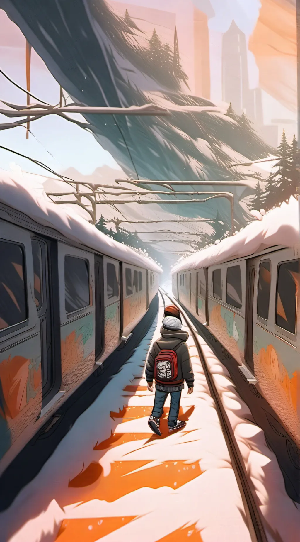 ai character: Subway, surfers background