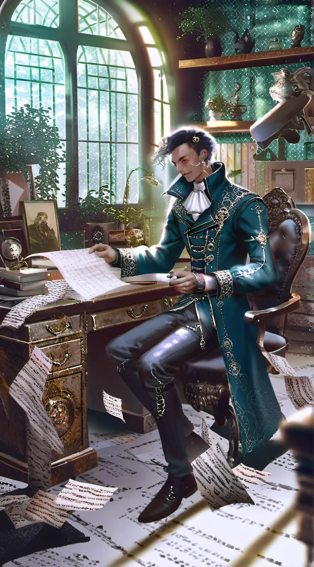 ai character: Oc mr documents fp background