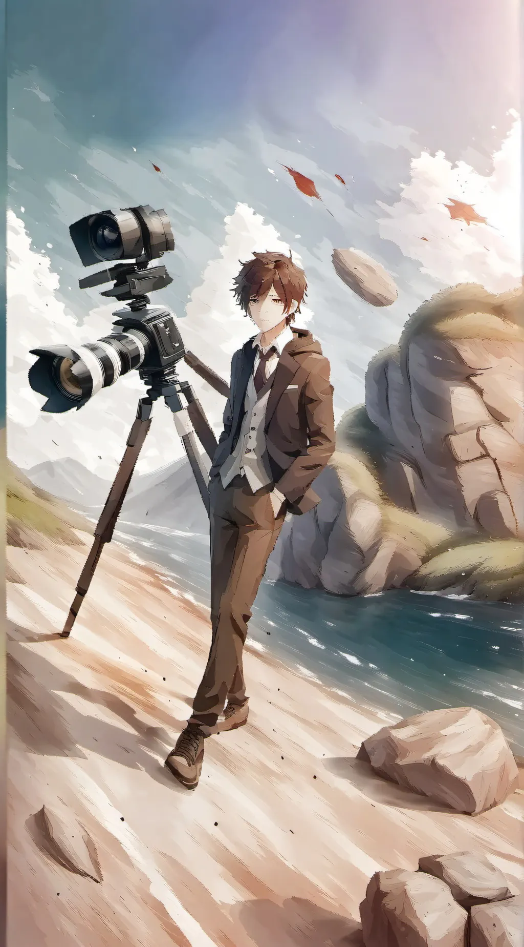 ai character: titan brown camera background