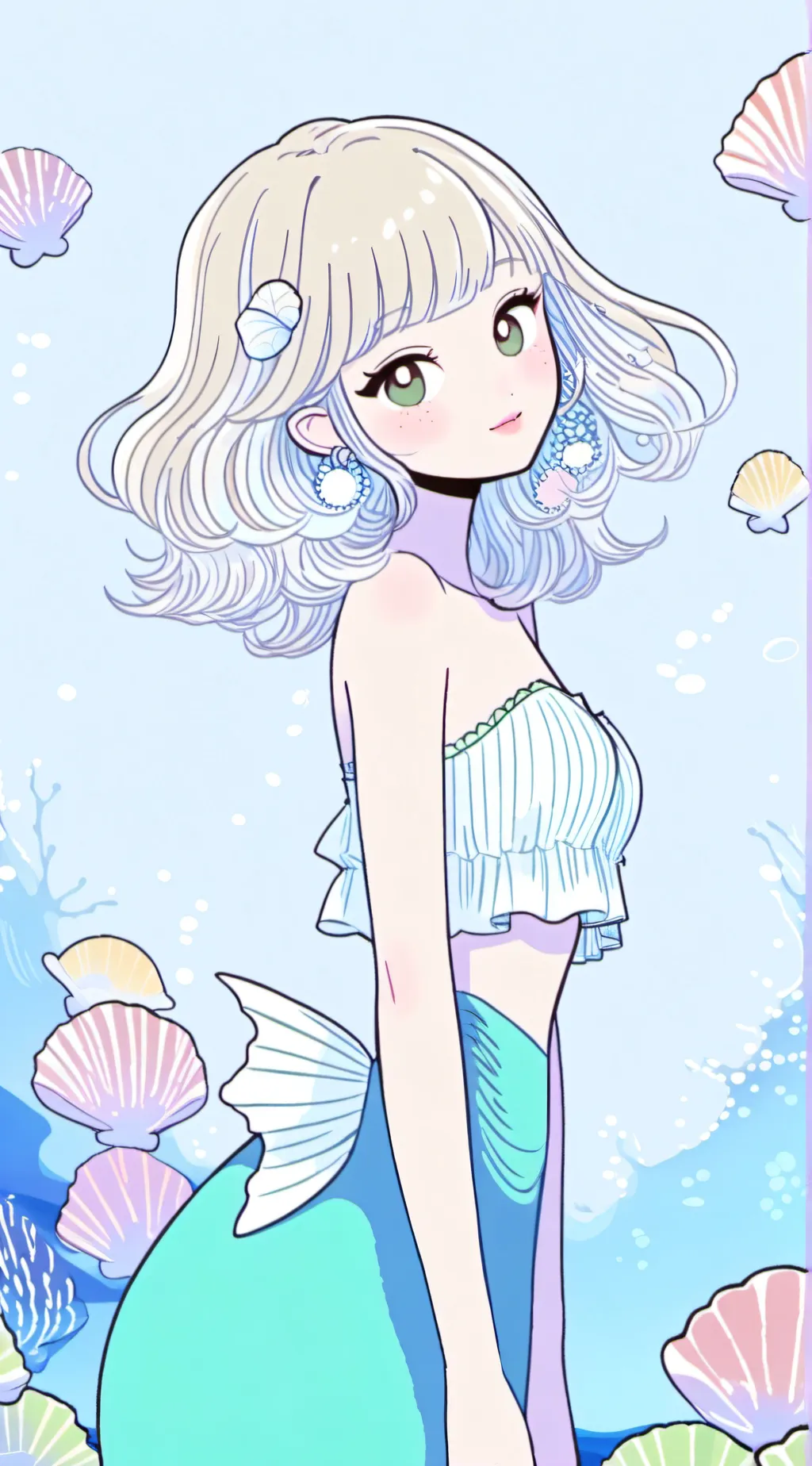 ai character: Mermaid mha  background