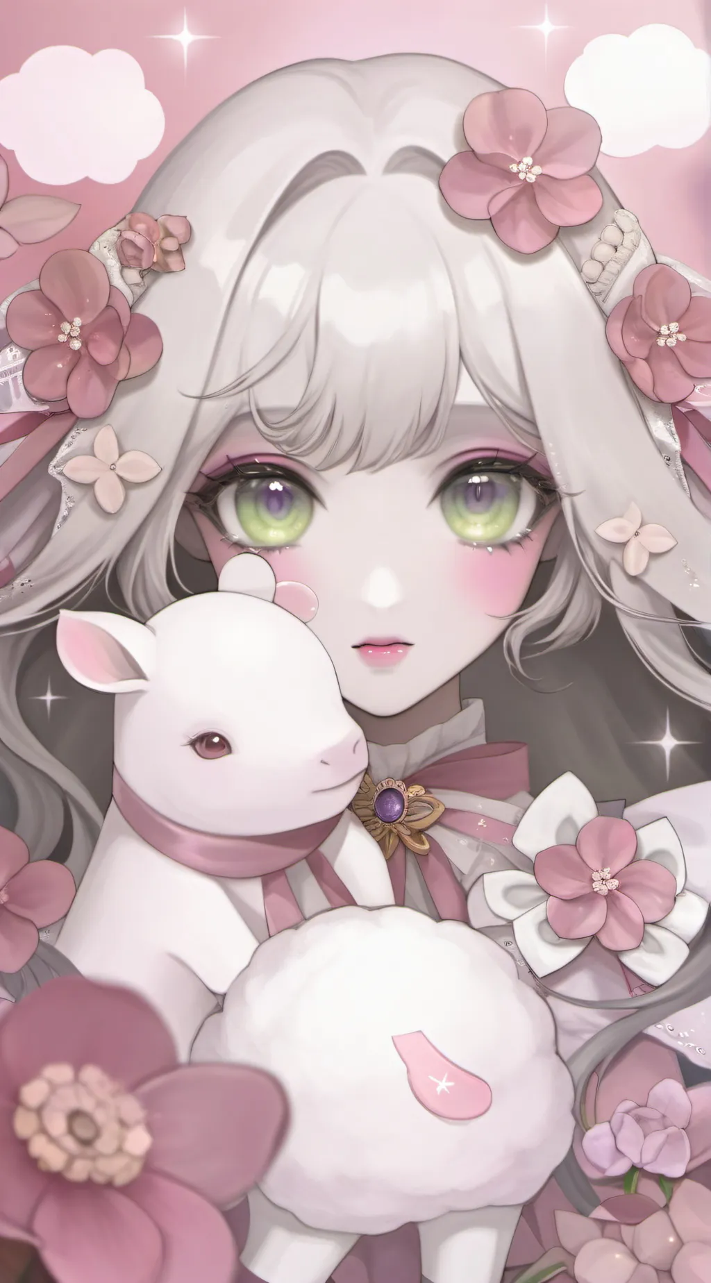 ai character: Violet background