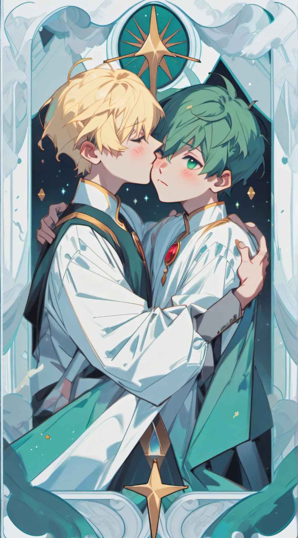 ai character: deku and bakugo  background