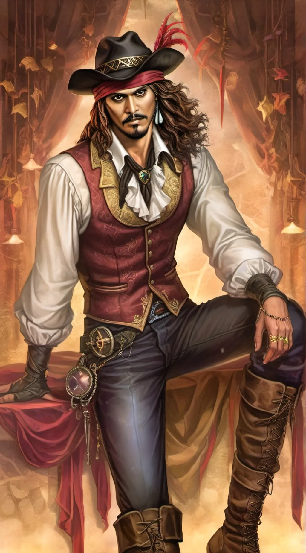 ai character: Jack Sparrow background